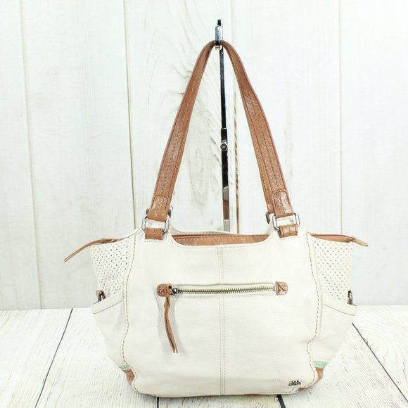 The Sak Handbags - The Sak Cream Brown Leather Purse Shoulder Bag